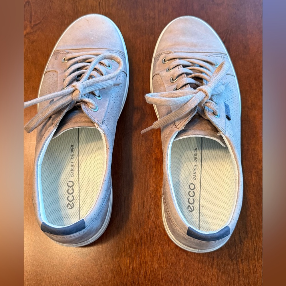 Ecco Greyish/Taupe Color Lace-Up Sneakers - Picture 2 of 9